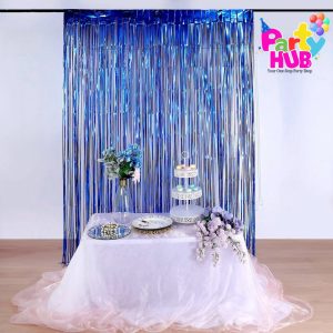 2-Piece Metallic Party Tinsel Fringe Curtains - Image 4