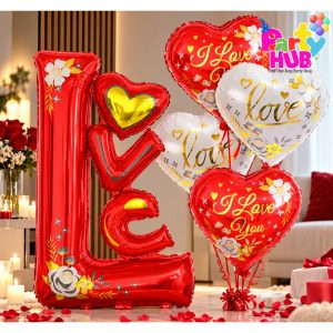 5-Piece Love-Themed Balloons – Romantic Party Decorations - Image 4
