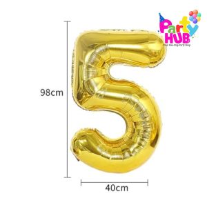 32-Inch Gold Number Balloons - Image 3