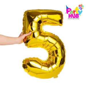 32-Inch Gold Number Balloons - Image 4