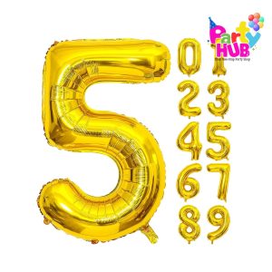 32-Inch Gold Number Balloons - Image 5