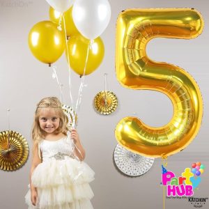 32-Inch Gold Number Balloons - Image 6