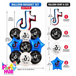 10-Piece TikTok-Themed Foil Balloon Set - Image 3