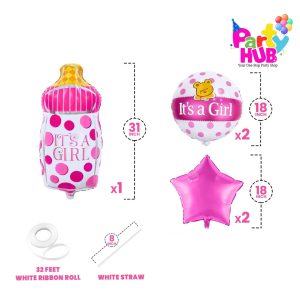 5-Piece Gender Reveal Balloon Set – Baby Shower Decorations - Image 4