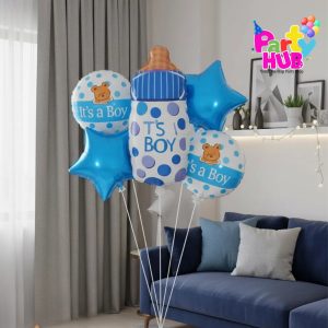 5-Piece Gender Reveal Balloon Set – Baby Shower Decorations - Image 6