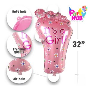 Baby Foot Gender Reveal Balloon – Boy or Girl Party Decoration - Image 5