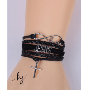 Multilayer Jesus Leather Bracelet - Image 4