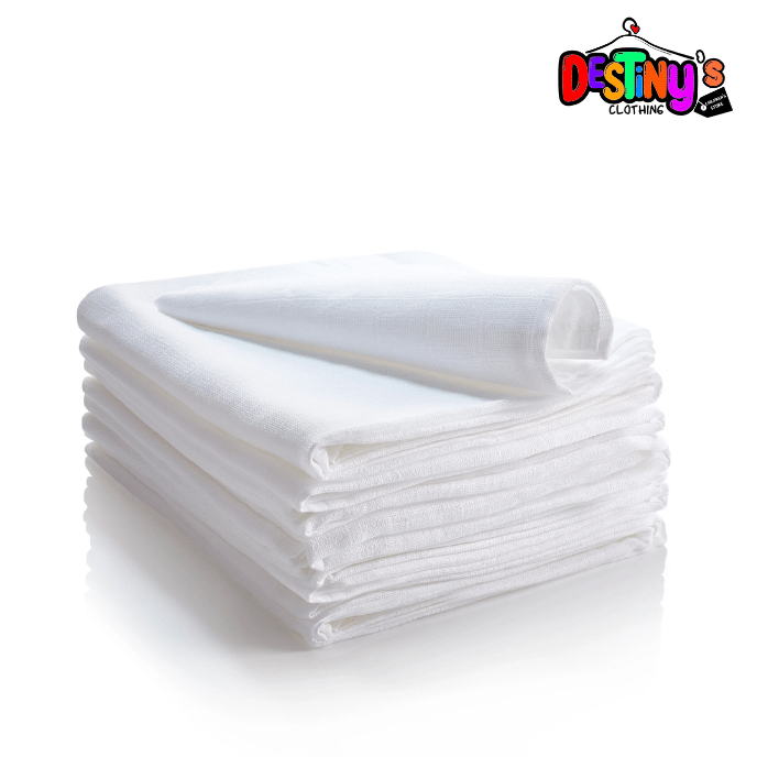 6pcs White Baby Napkins