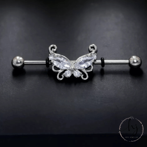Butterfly Barbell Earrings - Image 4