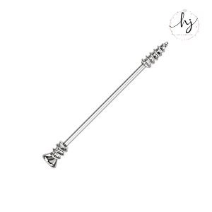 7-Piece Silver-Tone Barbell Earrings Set – Body Piercing Jewelry - Image 6